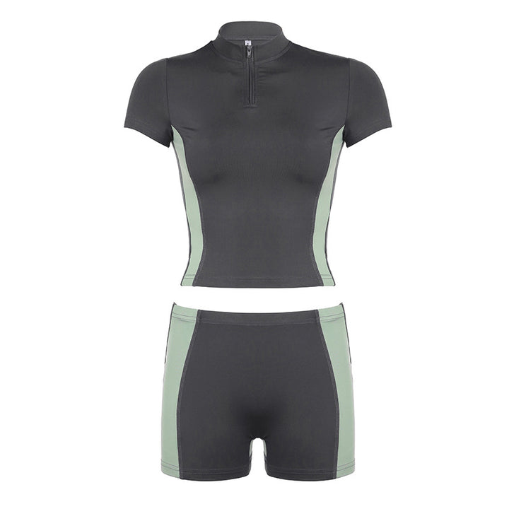 Dame sporty sæt med kort top og shorts Skovae