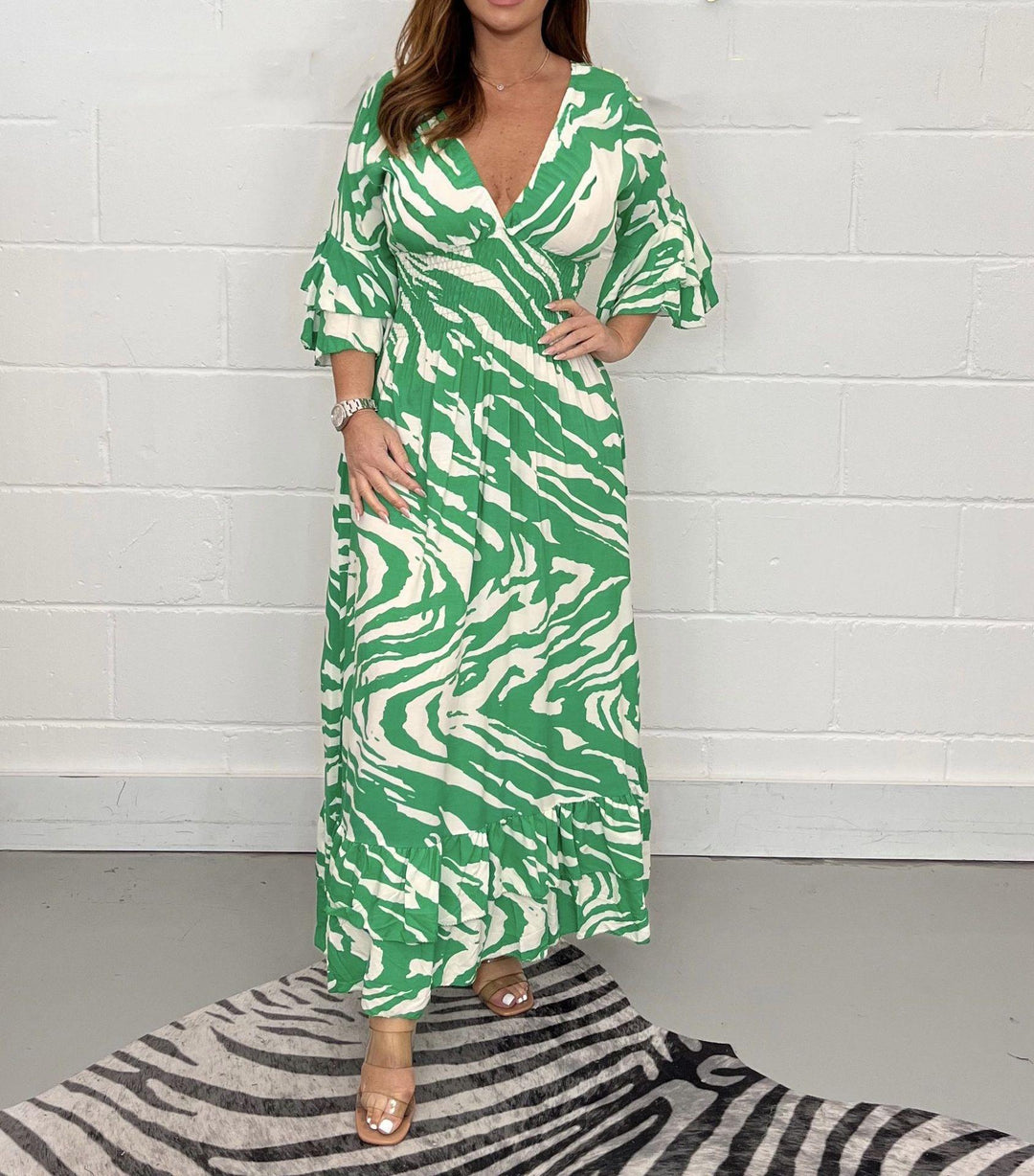 Maxi-kjole i boho-stil til damer med flagrende ærmer Stilla