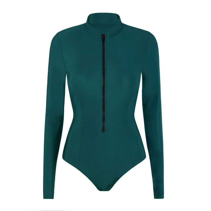 Dame Langærmet Lynlås Svømme-Bodysuit Stilla