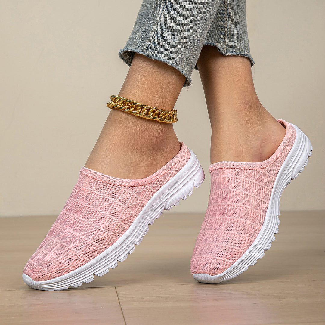 Damer nan åndbar net-sneaker med diamantstruktur-overdel og dæmpet let sål Skovae