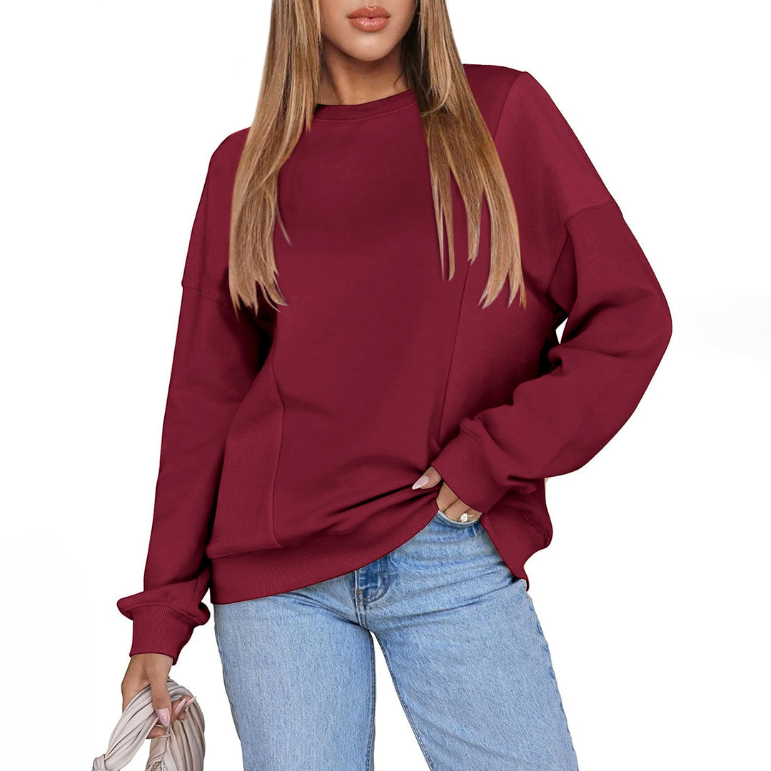 Dame hyggelig sweatshirt med moderne oversized-snit og afslappede skulderdetaljer Stilla