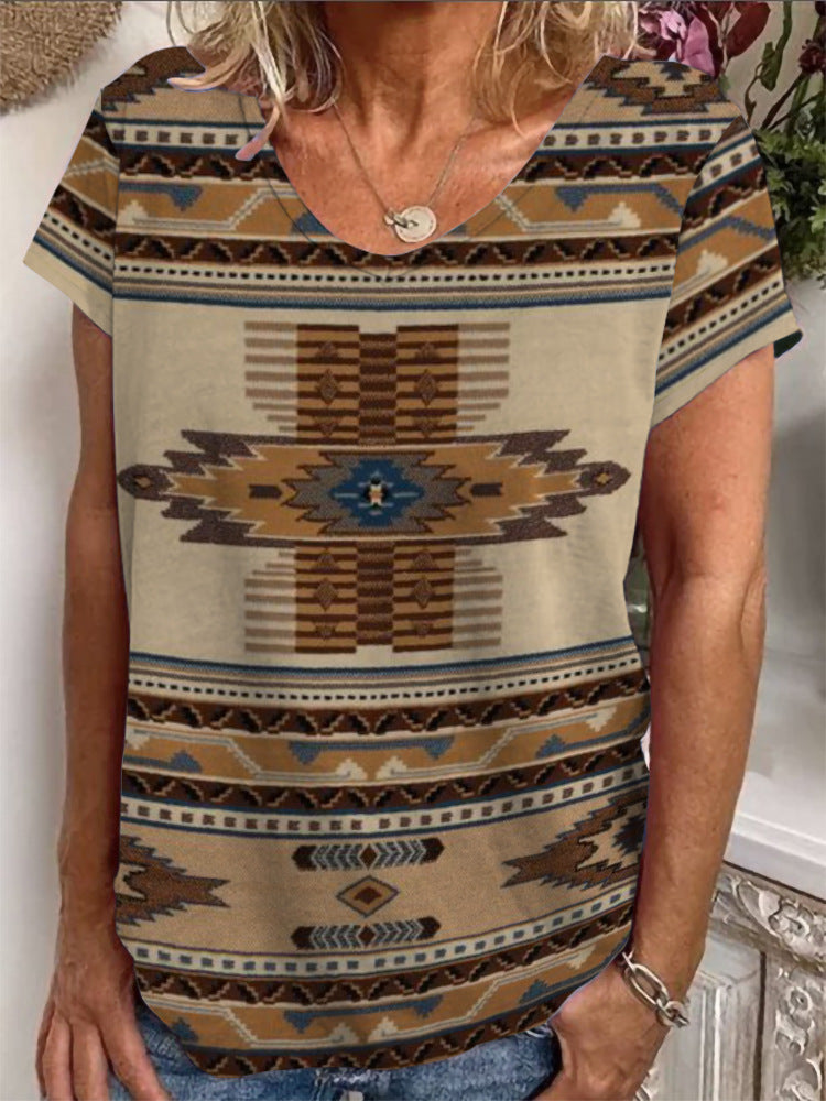 Dame Loose Bluse med farverigt paisleymønster Skovae