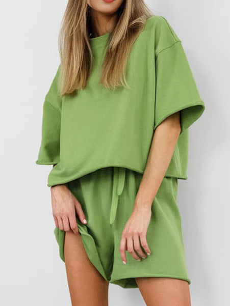 Dame Lækkert fritidssæt med oversized overdel og shorts Stilla
