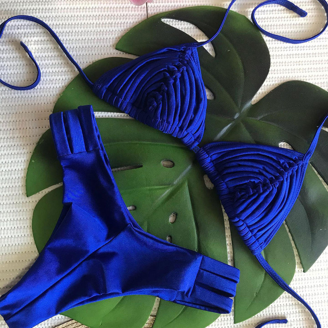 Dame Bikini-sæt med raffineret ribdesign og stilfulde skulderstropper Stilla