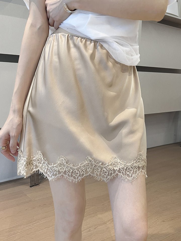 Dame Skirt med elegant spids kanten Stilla