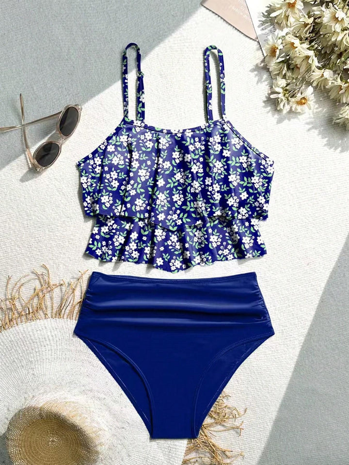 Dame bikini sæt med voluminøst flæse design Skovae