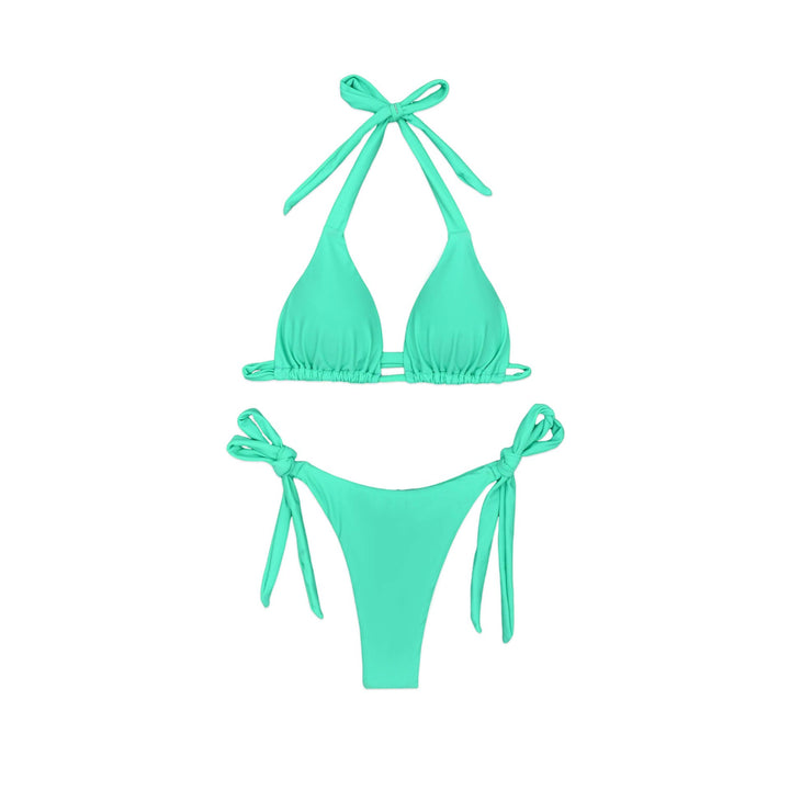 Dame triangel-bikini med raffinerede binde bånd og høj-elastisk stof Skovae