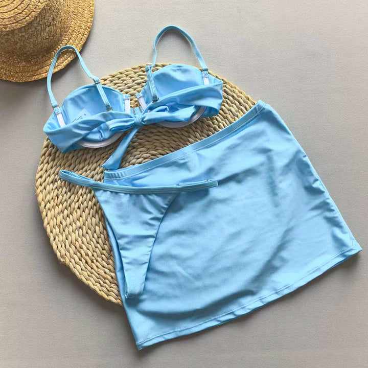 Dame blomsterprint bikini med matchende kaftan Stilla
