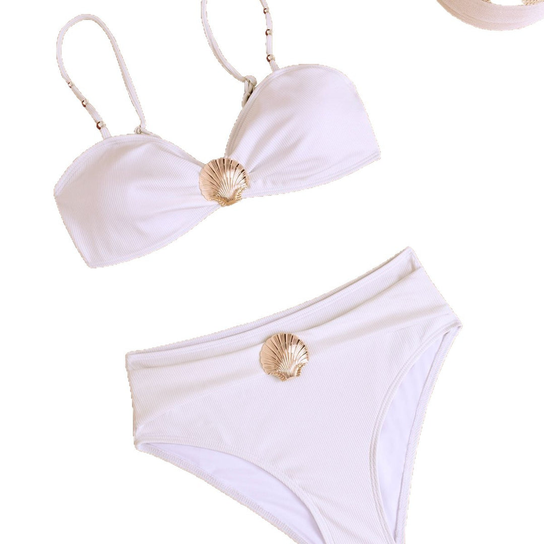 Damer Højskåret Bikini med glamorøse Musling-detaljer Skovae