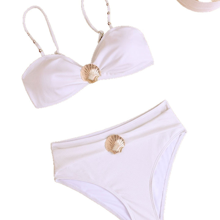 Damer Højskåret Bikini med glamorøse Musling-detaljer Skovae