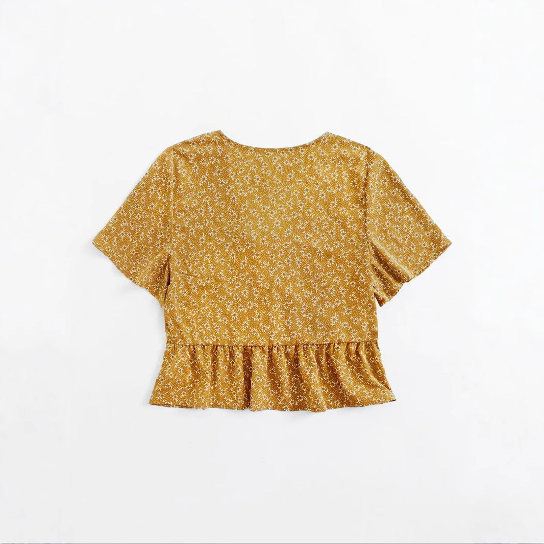 Kvinder flatterende knude-forside peplum top Stilla