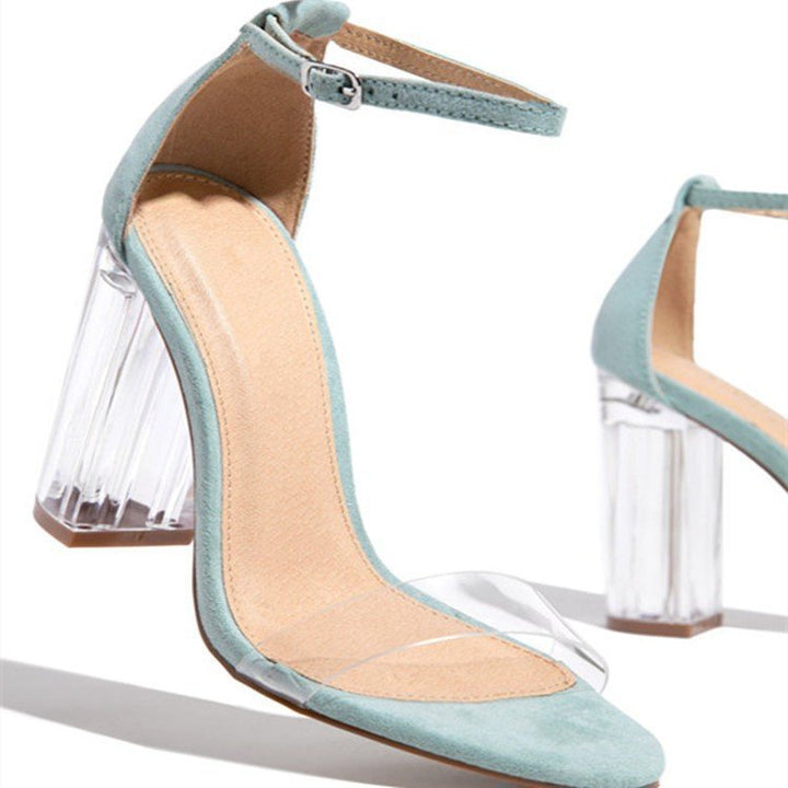 Dame elegante High Heel Sandaler med gennemsigtig blokhæl Stilla