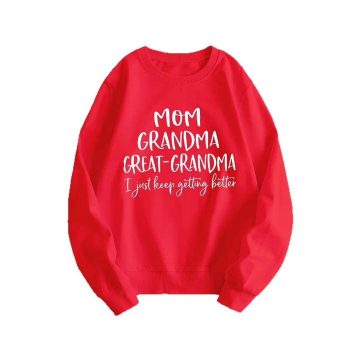 Kvinders sweatshirt med kreativ familieprint og komfortabel pasform Stilla