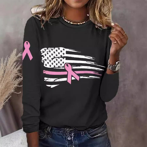 Kvinders casual T-shirt med kreativt flag- og sløjfedesign Skovae