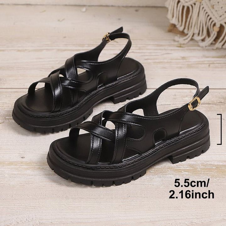 Dame Chunky Sandaler med moderigtige Cut-Outs og dekorativ spænde lukning Stilla