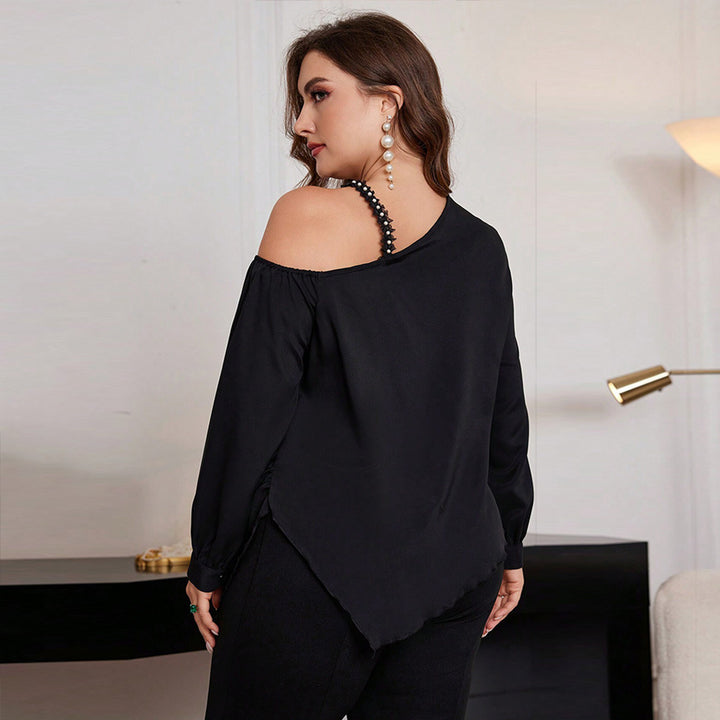 Dame asymmetrisk bluse med legende cut-out og dekorative stropdetaljer Stilla