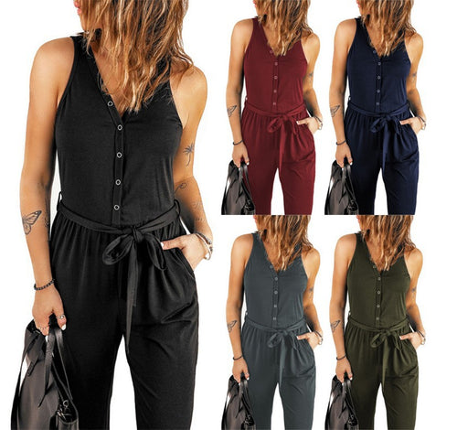 Dame Fritids Knaplist Overall Stilla