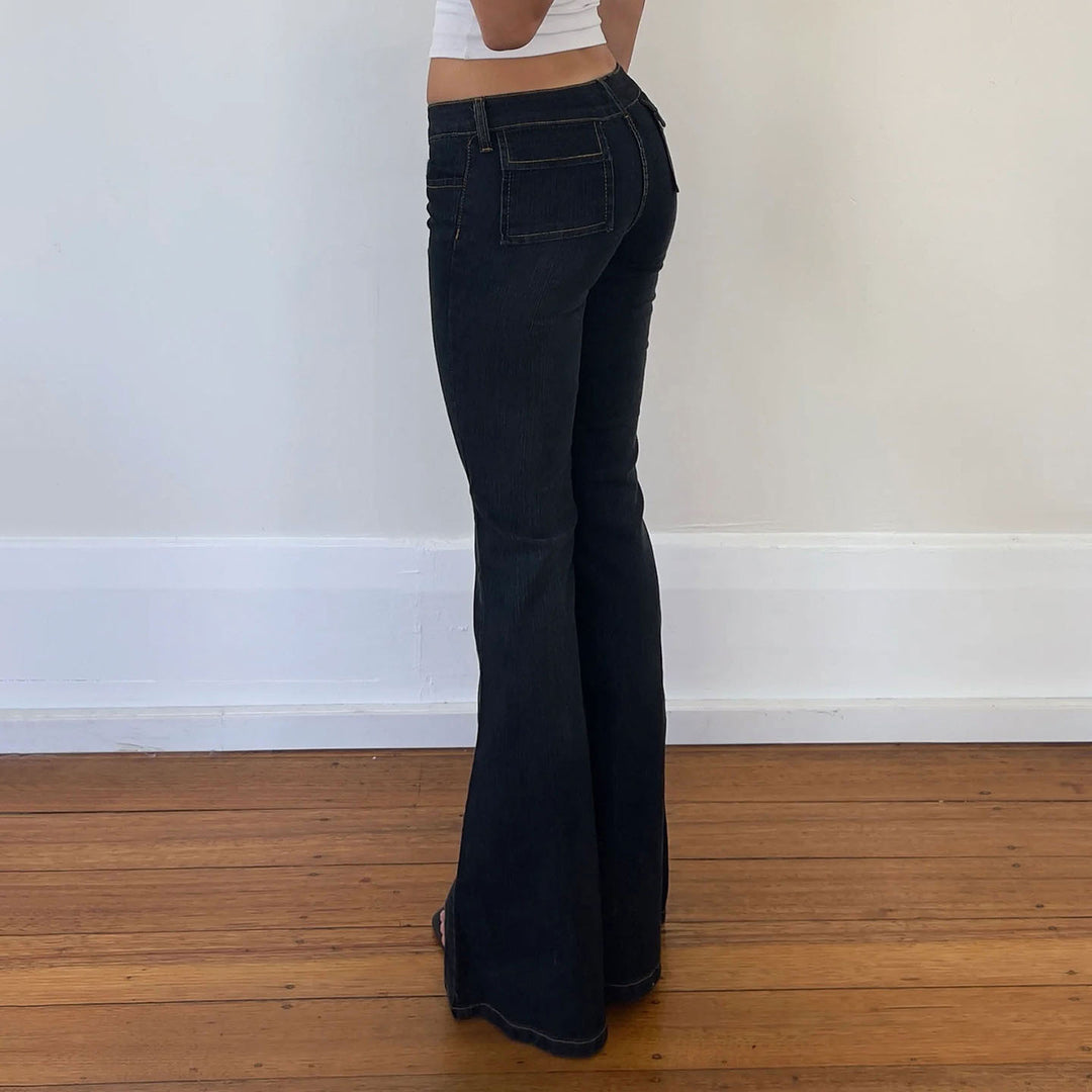 Damer High-Waist Schlagjeans med klassisk pasform Skovae