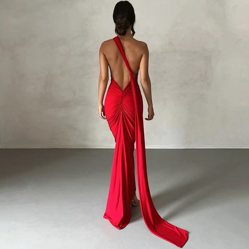 Damer Elegant Wrap Kjole med Asymmetrisk Søm og Figur-Omfavnende Snit Skovae