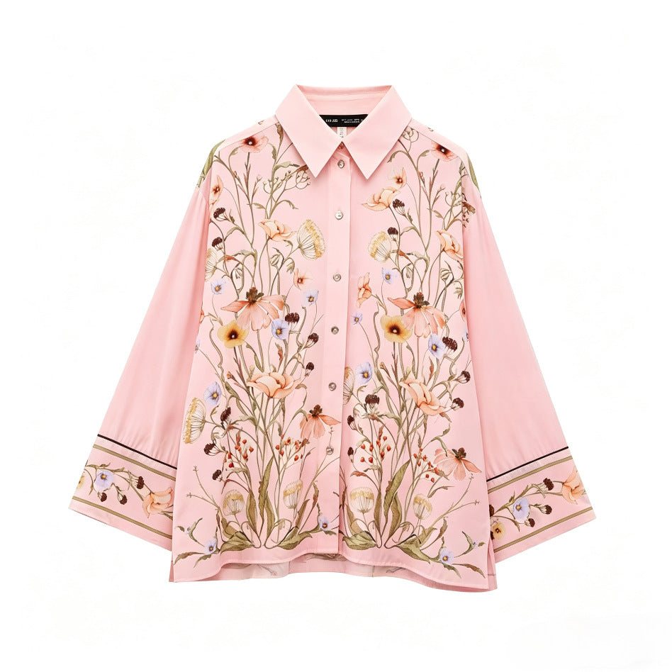 Dame Palazzo-bukser med blomsterprint Skovae
