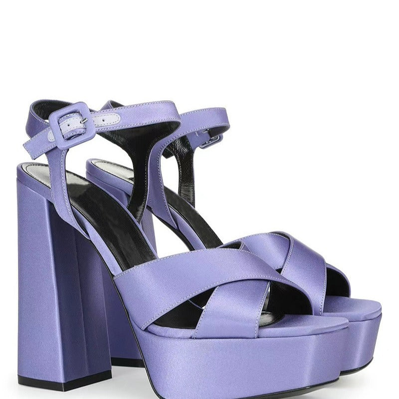 Femme Stilfulde Metallic Platform-Sandaler Stilla