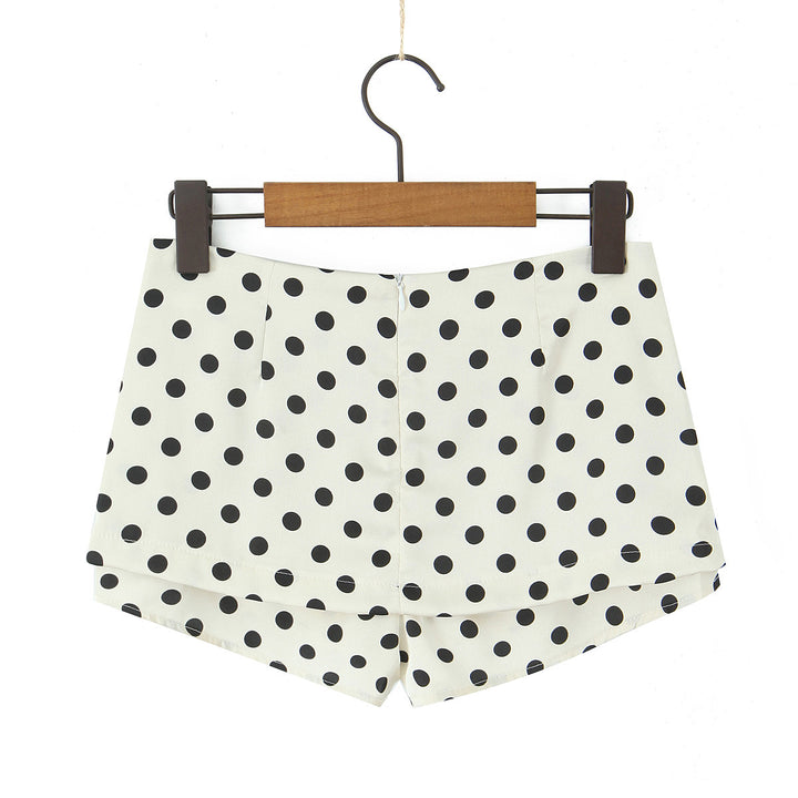 Dame shorts med moderne prikkedesign og elastisk bånd Stilla