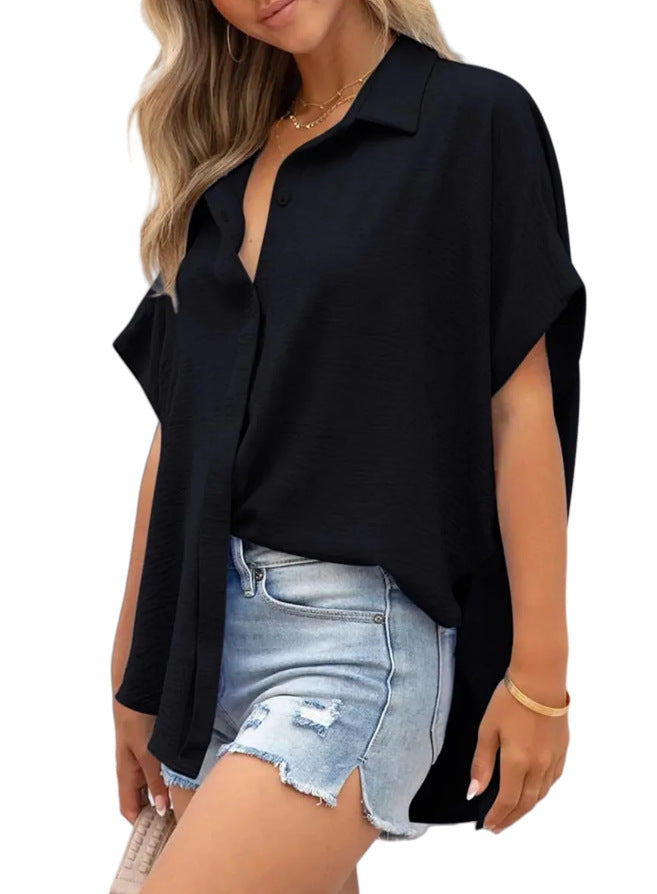 Dame afslappet oversized-bluse lavet af let bomuldsblanding Stilla