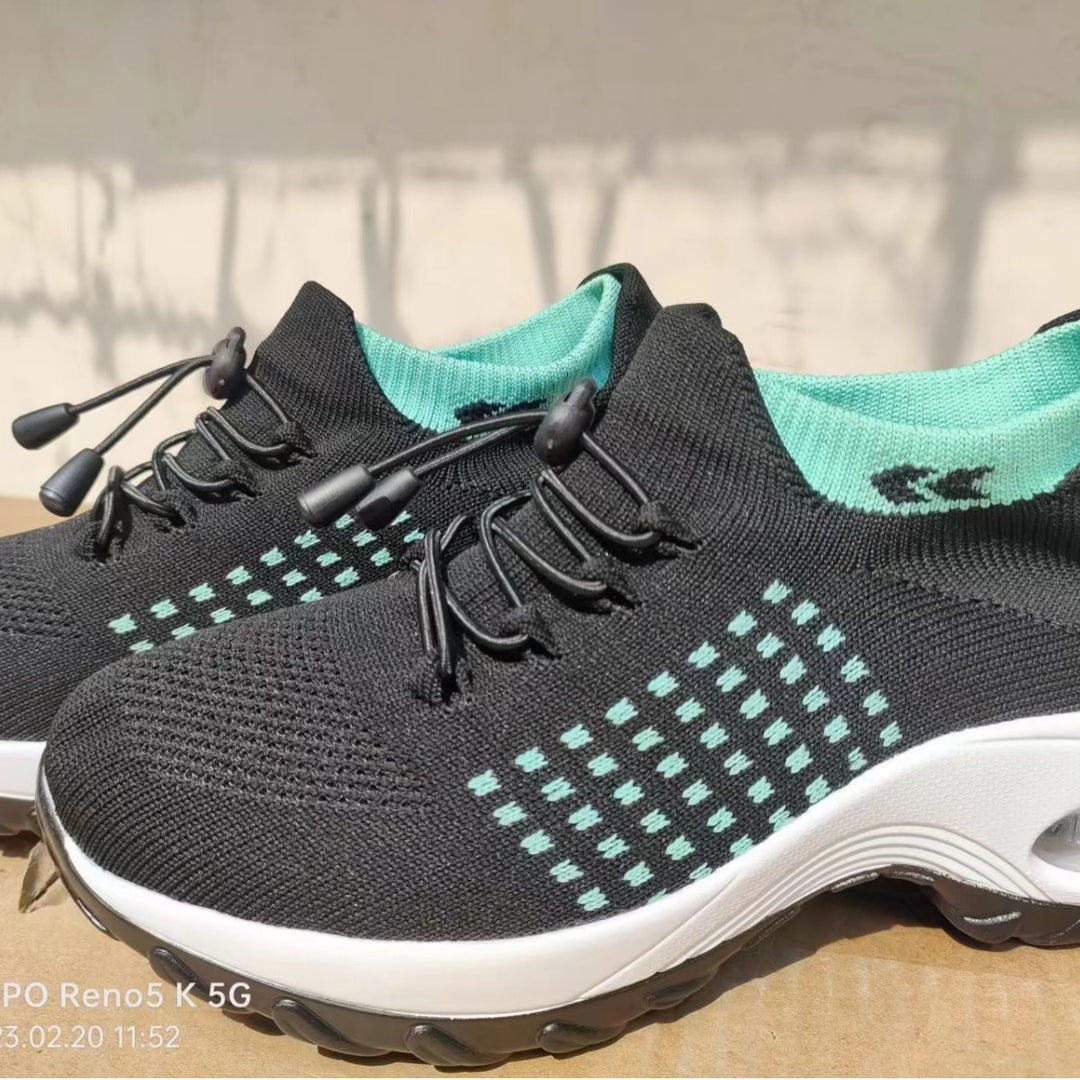 Dame nan lette åndbare strik-sneakers med luftpude og høj sokkekrave Skovae