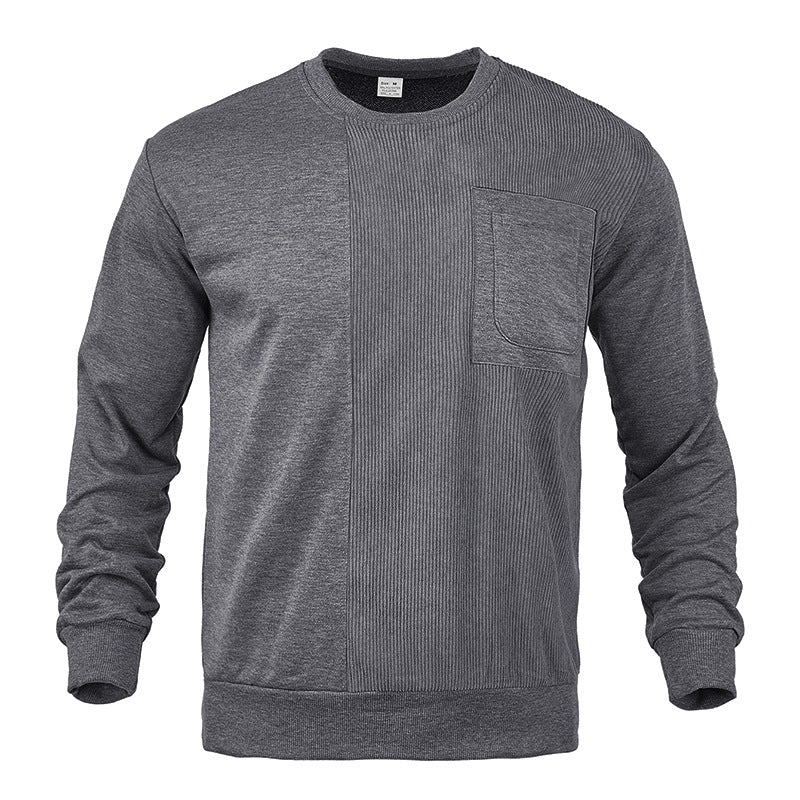 Herrer mode sweatshirt med struktureret design og praktisk brystlomme Stilla