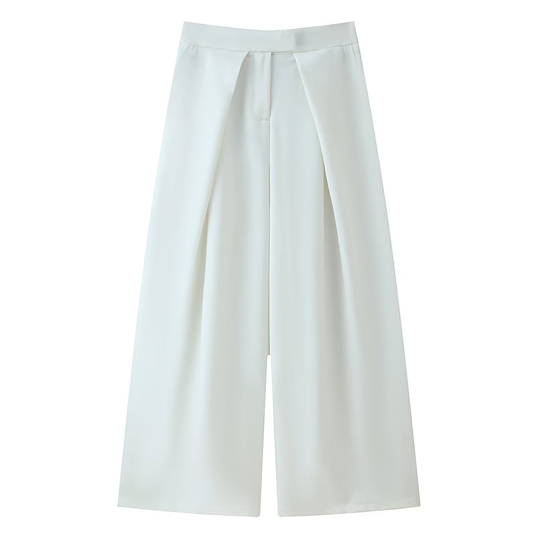 Kvinder bredt skåret culotte-bukser med elegante folder og høj talje Skovae