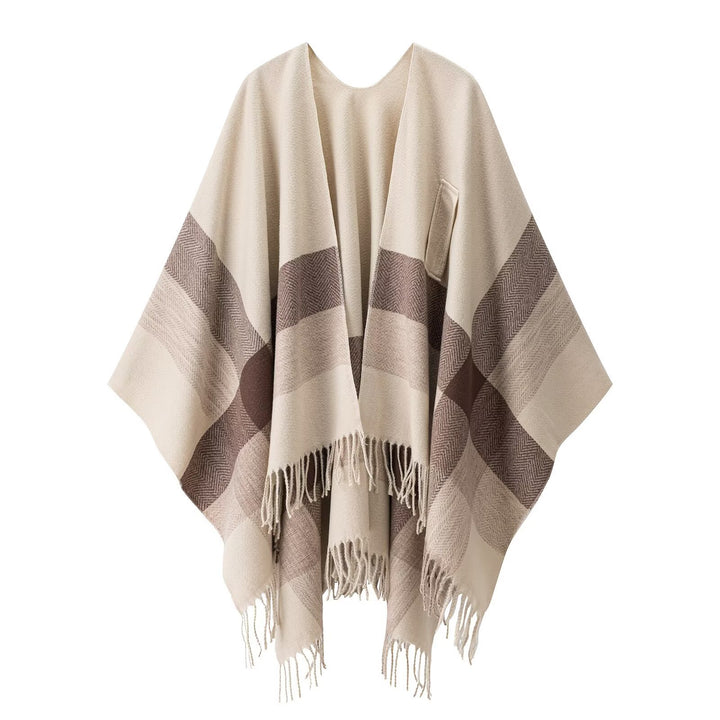 Kvindernes elegante og hyggelige poncho med fashionable mønster Stilla