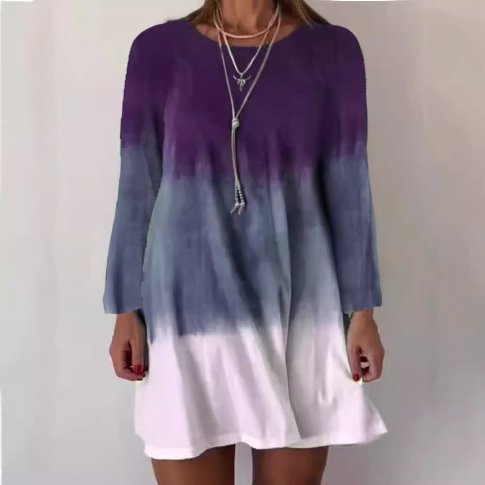 Dame fritidskjole i Dip-Dye design Stilla