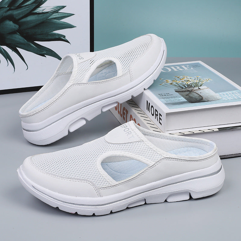 Dame nan åndbart netstof-slip-ons med ergonomisk komfortbund Skovae