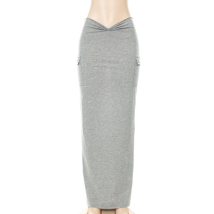 Femme Drejet Front Maxi Nederdel med Utility-lommer Stilla