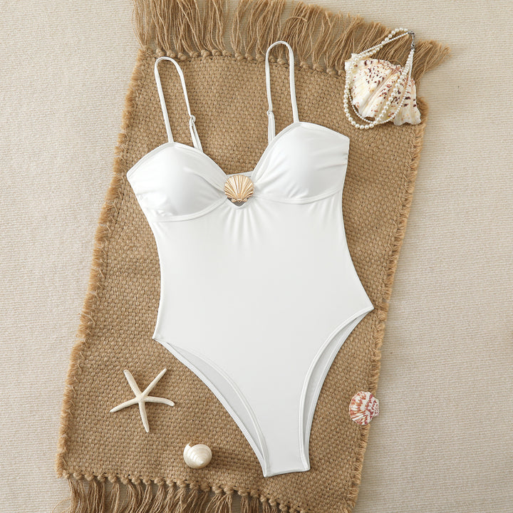 Dame Elegant Badedragt med Muslinge-Detalje Skovae