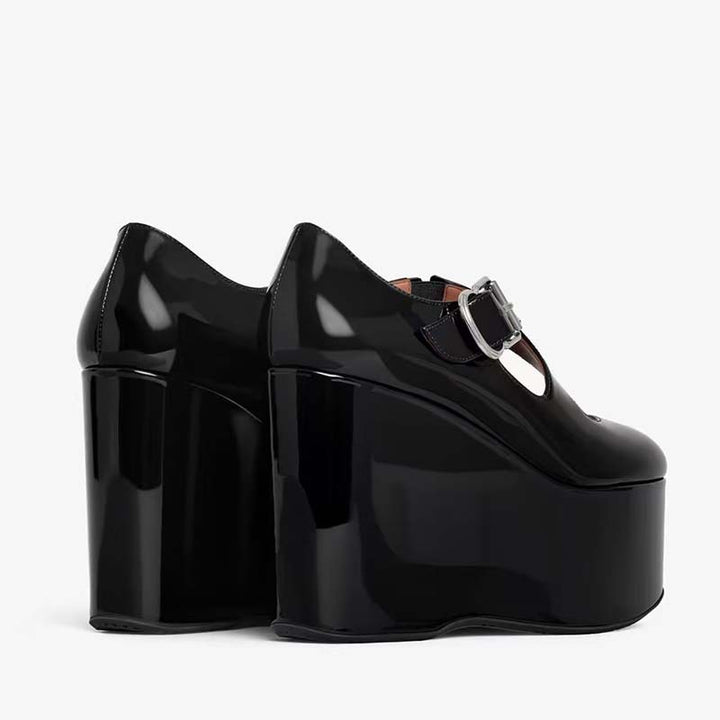 Femme Elegante Plateau Mary Jane Højhælede Sko med smart Spændedetalje Stilla