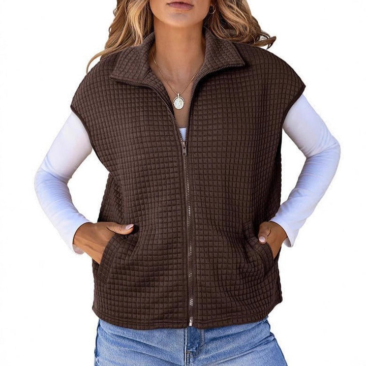Kvindernes fashionable vest med lynlås Stilla