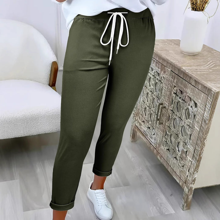 Dame Relaxed Fit Justerbar Talje Bukser Stilla