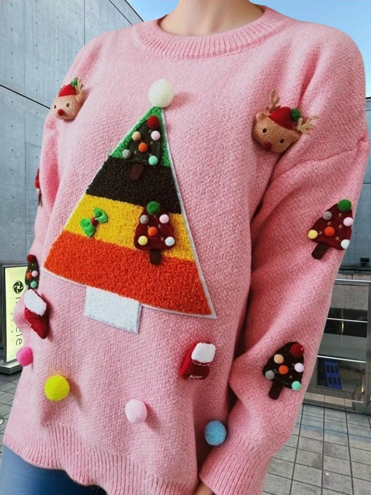 Dame julesweater med legendariske applikationer og høj komfort Stilla