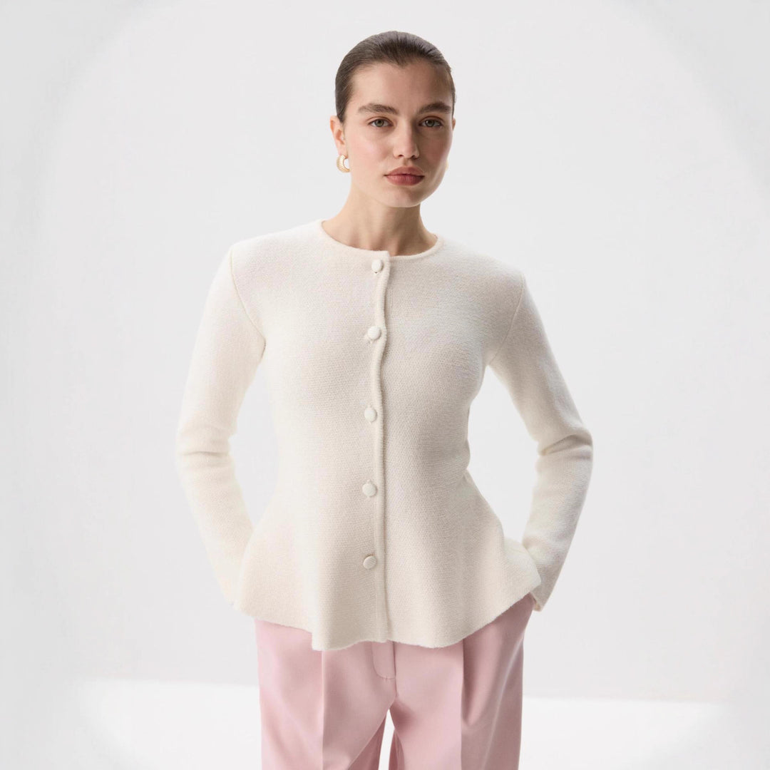 Damer elegant cardigan med struktureret design og tætsiddende snit Stilla