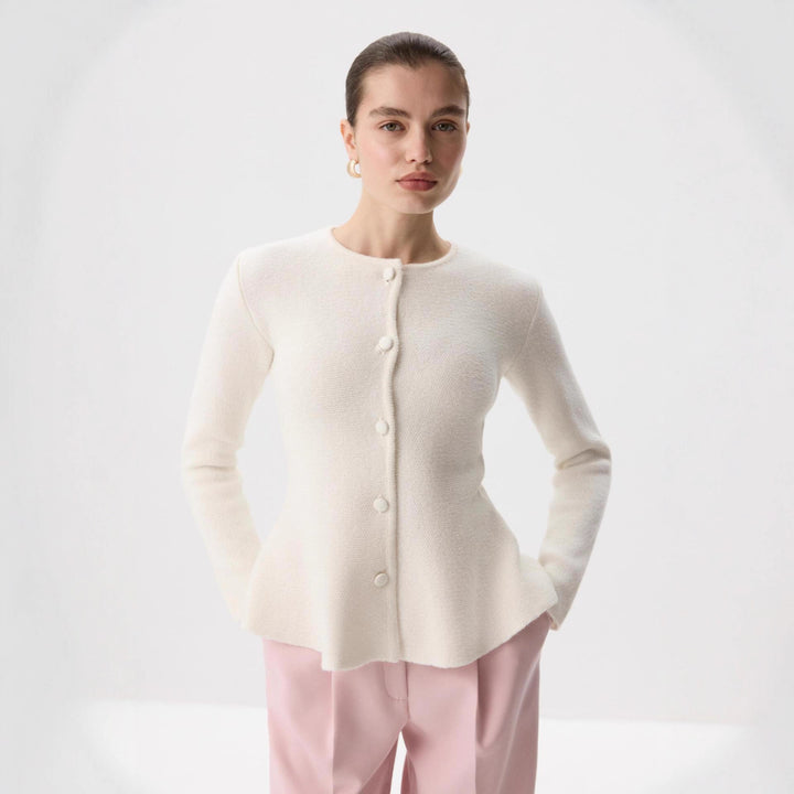 Damer elegant cardigan med struktureret design og tætsiddende snit Stilla