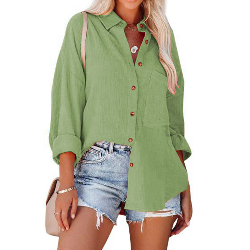 Dame casual skjortebluse med afslappet pasform og moderne knapdetaljer Stilla