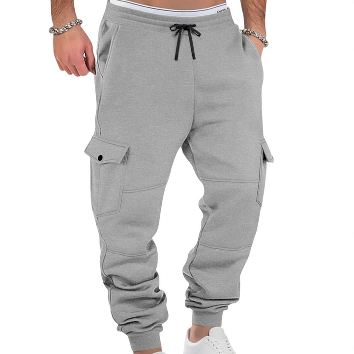 Herre nan sporty joggingsbukser med cargolommer snor og ribbet ankelkant Skovae