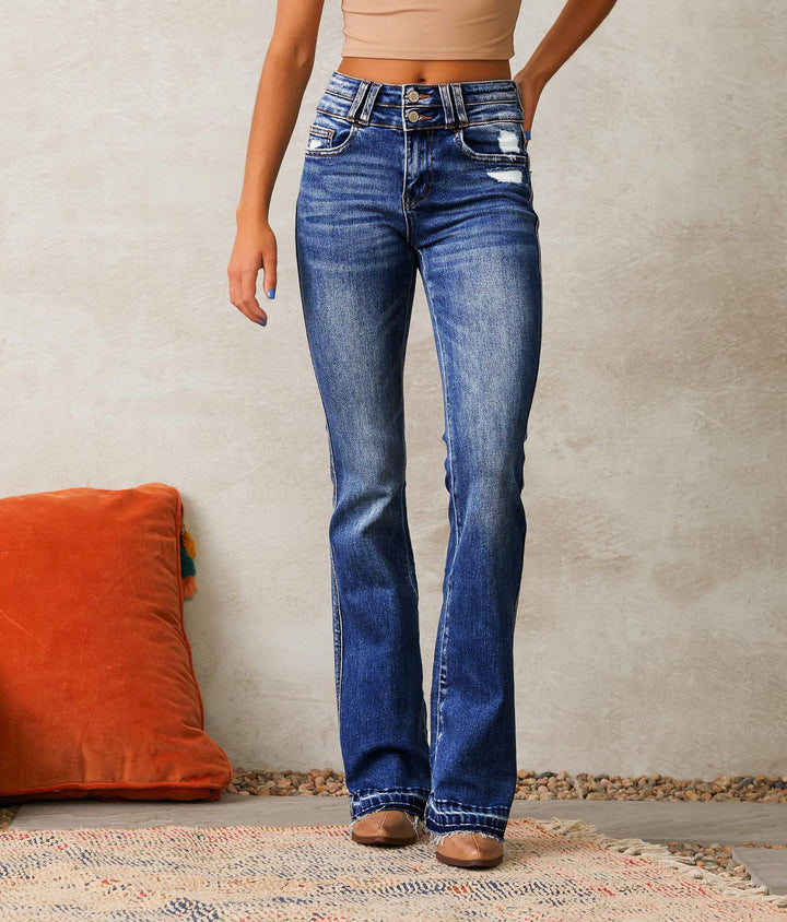 Dame høje taljejeans med afslappet bootcut snit Stilla