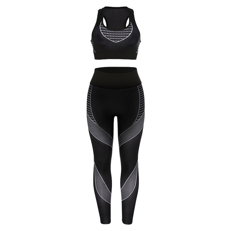 Dame sporty træningssæt med højtydende bh og tætsiddende leggings Skovae