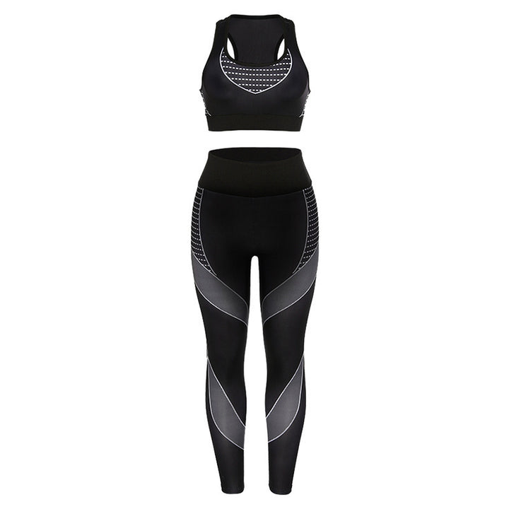 Dame sporty træningssæt med højtydende bh og tætsiddende leggings Skovae