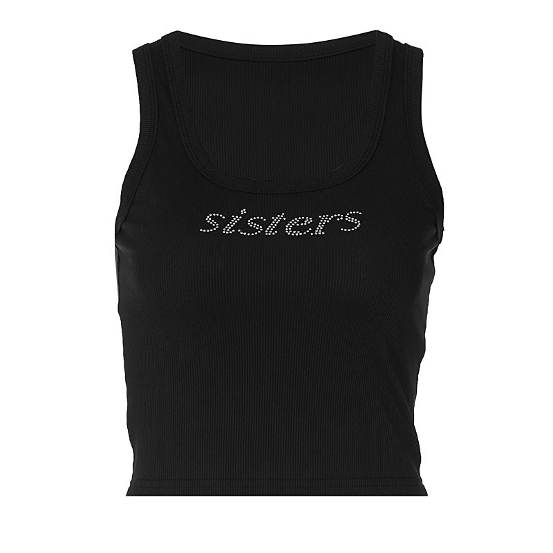 Dame Crop Top med glitrende design Stilla