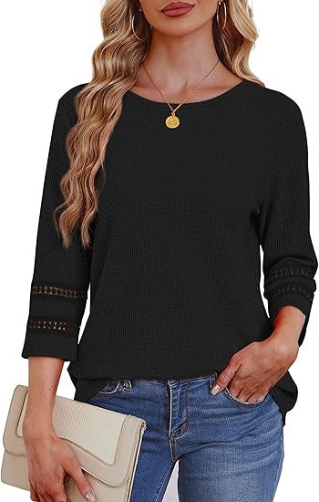 Damer casual langærmet top med lace detaljer Stilla
