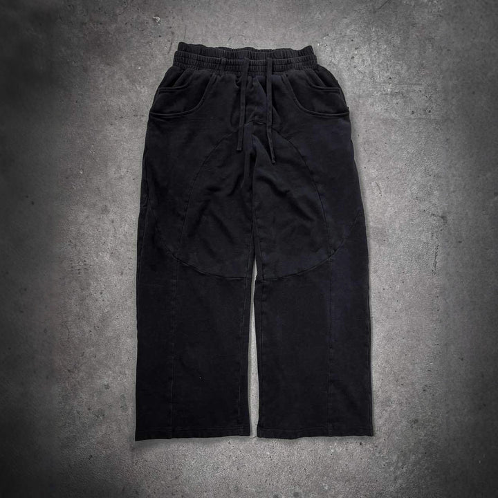 Herren nan Oversize-fritidsjogger med bølgede syninger, snoretræk og elastiske benafslutninger Skovae