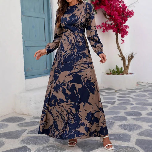 Dame Maxi Kjole med moderne floral design Stilla